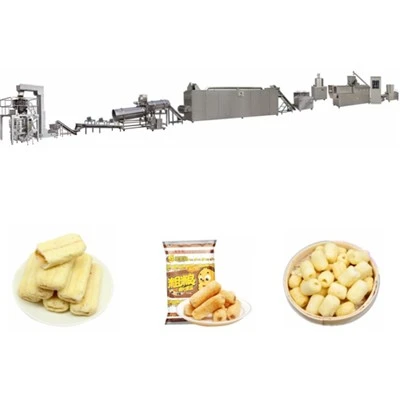 Extrusion corn instant puff crunch cereal snacks food extruding machines